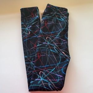 Just Cozy Fur Lined Leggings Scribbles Size XS/S